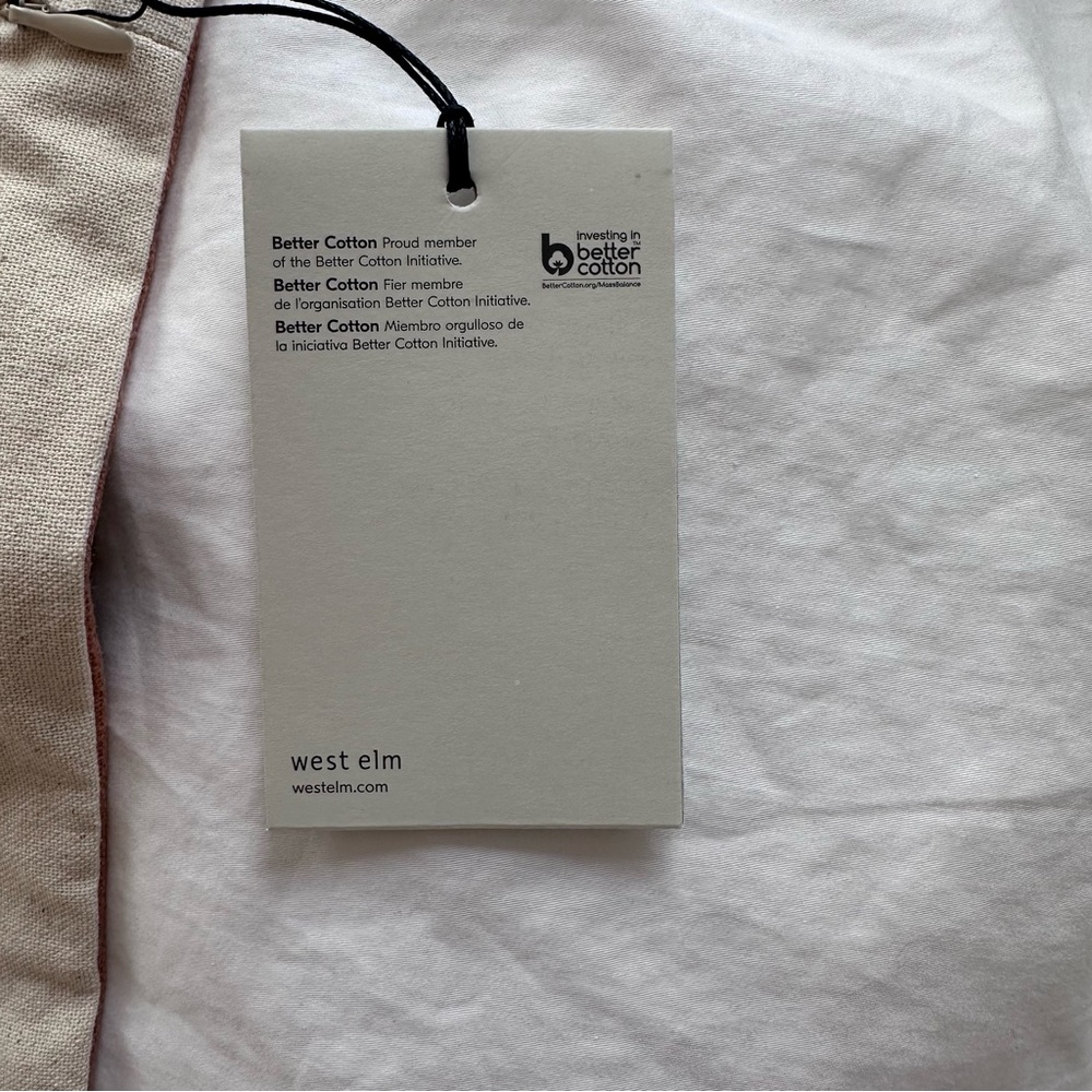 West Elm Natural Cotton Fabric Pillow Cover - Picture 3 of 4